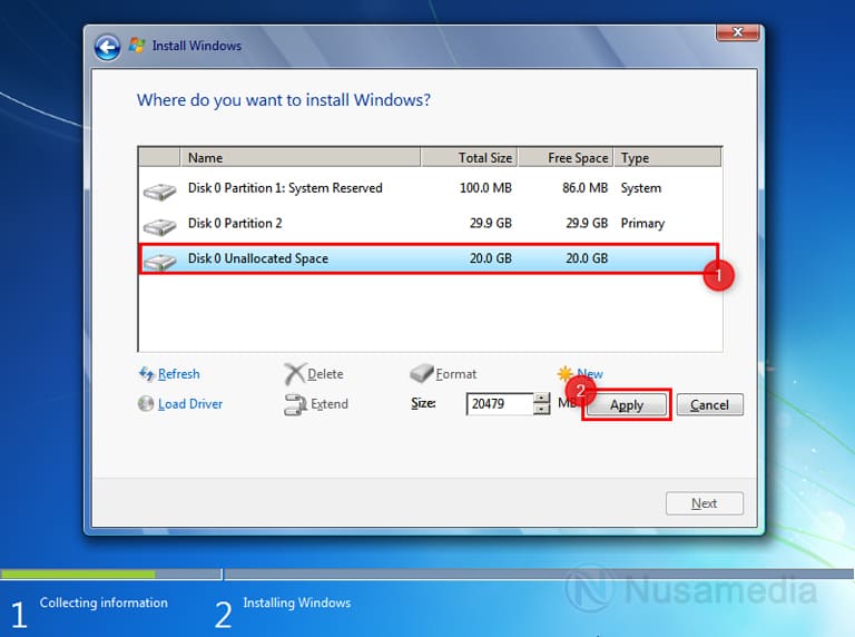 membuat partisi d di windows 7