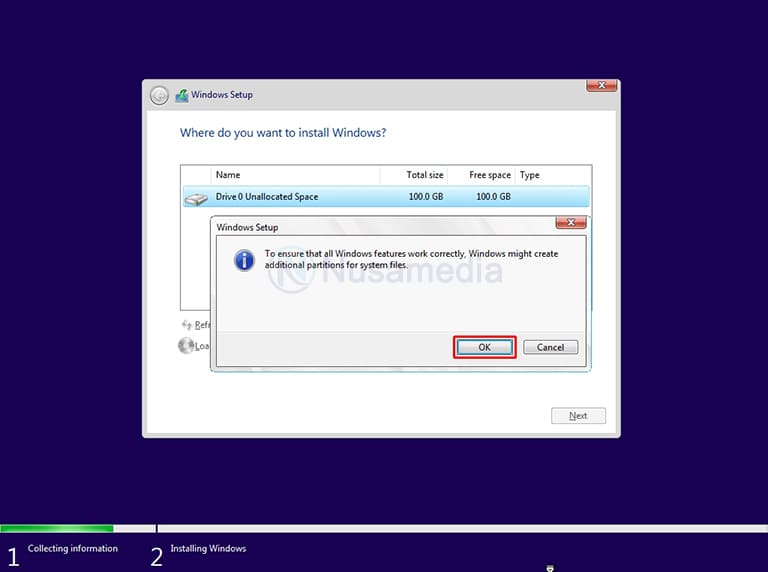 membuat partisi system windows 11