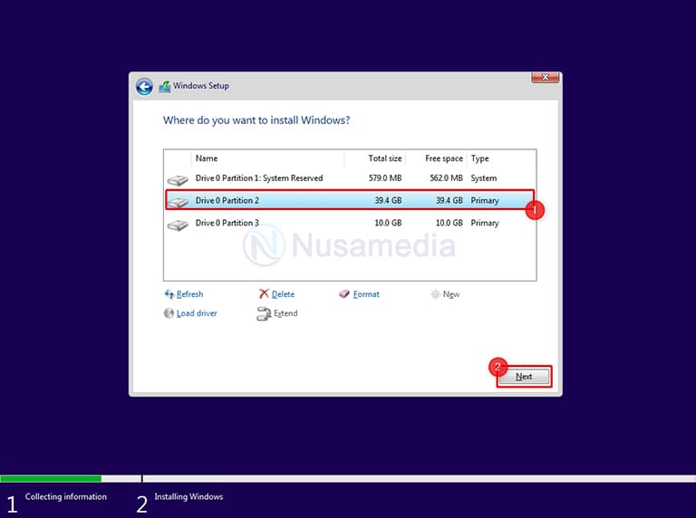 mulai proses instalasi windows 10