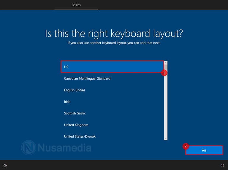 pilih keyboard layout windows 10