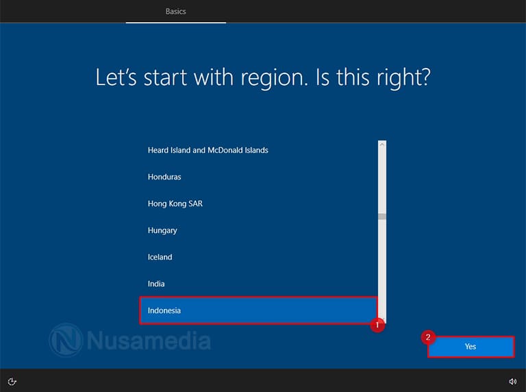 pilih negara di windows 10