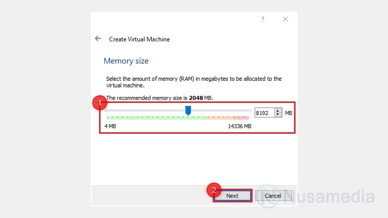 atur ram virtualbox