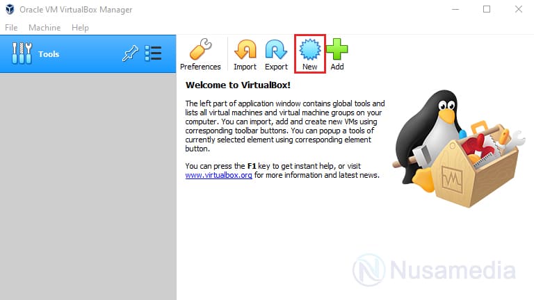 buat virtual machine virtualbox