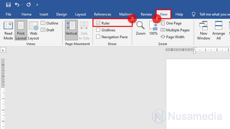 aktifkan ruler di word