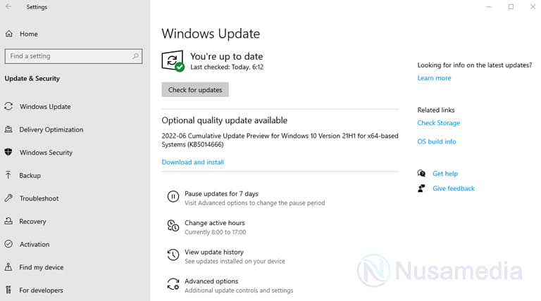 update windows setelah install ulang