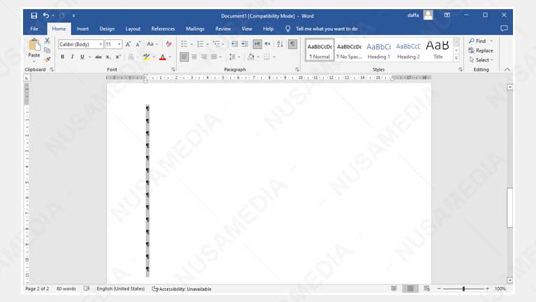 Hapus halaman kosong di Microsoft Word