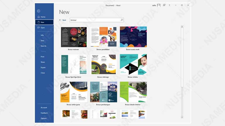 Template Brosur di Word